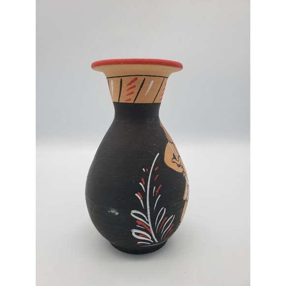 Fratelli Fanciullacci Painted Terracotta Vase Italy MCM RARE Find Egyptian Look - Picture 2 of 12